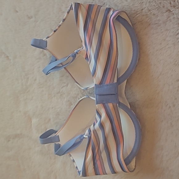 Victorias Secret Underwire Bra 32DD Blue Pink White Stripes - Picture 5 of 10